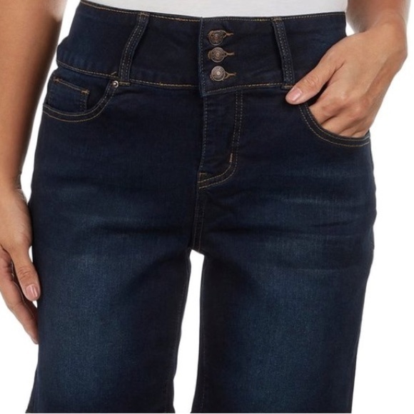 YMI, Wanna Betta Butt Dark Wash Bermuda Denim Shorts - Picture 1 of 7
